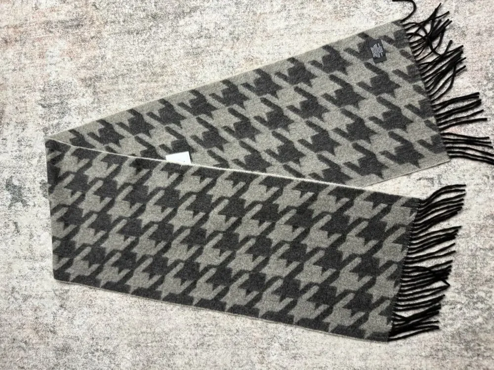 100% CASHMERE SCARF Hereingbone Fringe 60